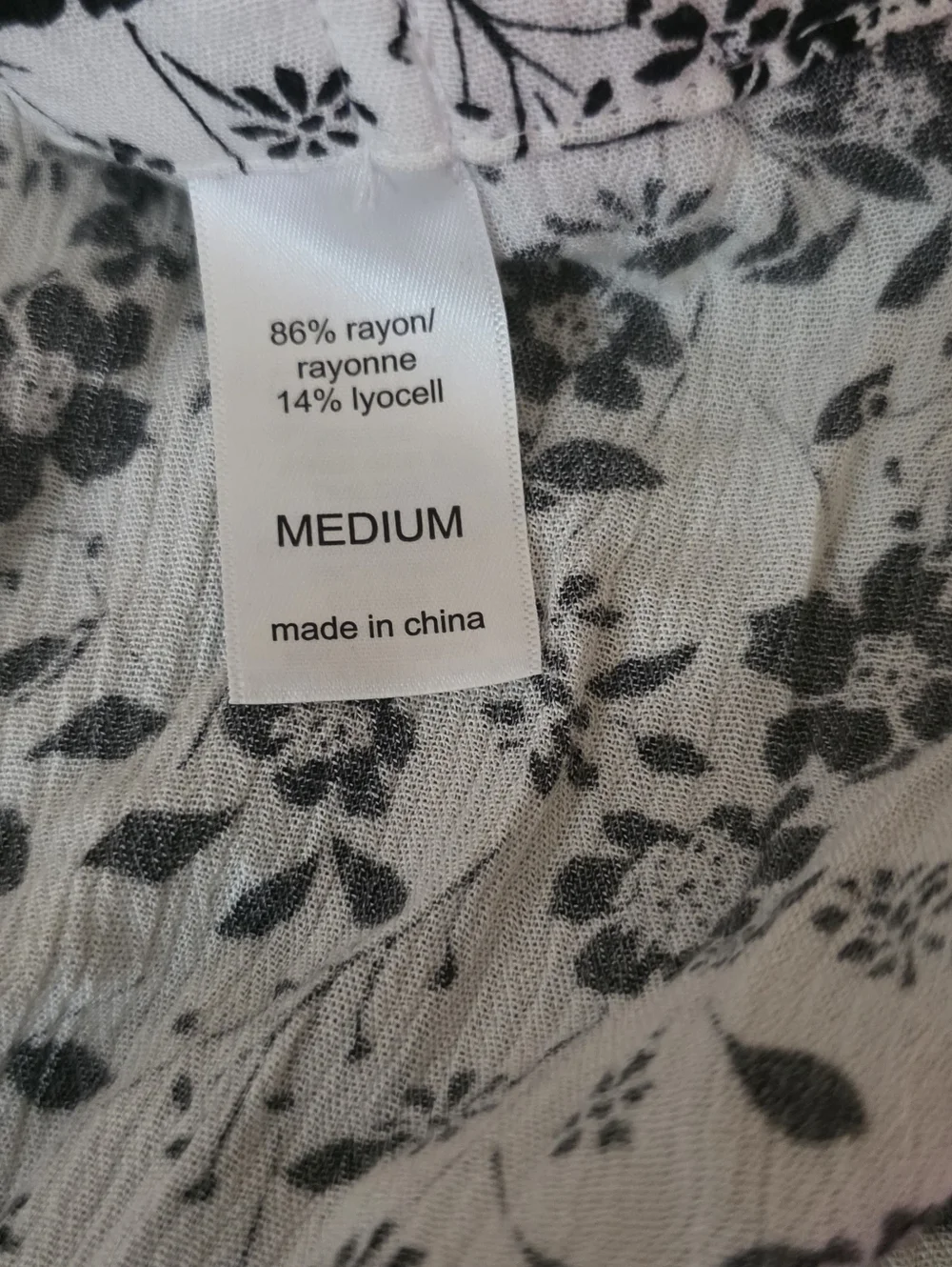 Maurices Black and White Asymmetrical Floral Ruffle Skirt